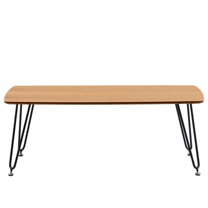 Elmwood Rectangular Coffee Table with Ash Wood Tabletop in Iron - Elax Furniture