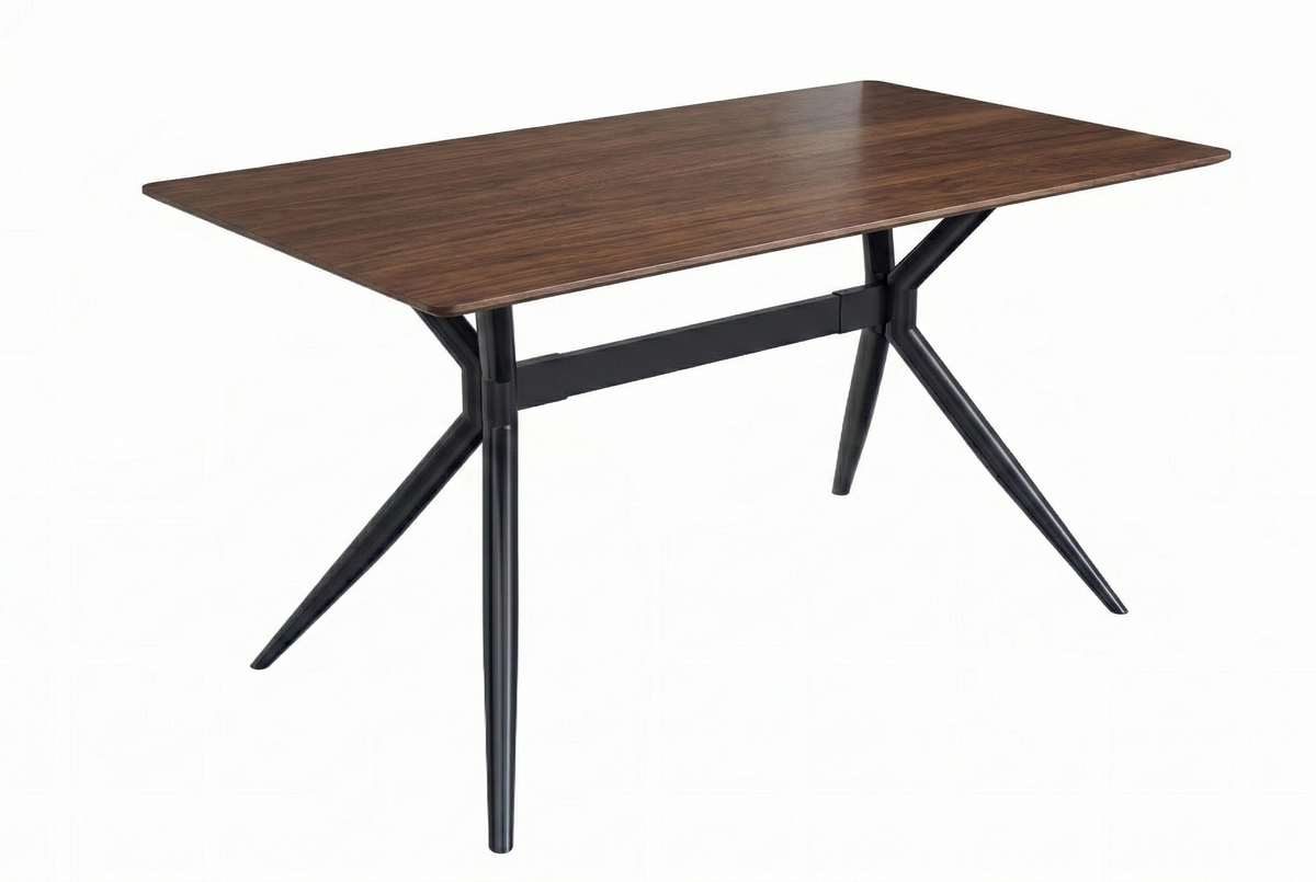 Elega Rectangular Dining Table with Sintered Stone/Glass Rectangular Top and Black Stainless Steel Base