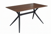 Elega Rectangular Dining Table with Sintered Stone/Glass Rectangular Top and Black Stainless Steel Base