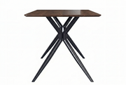 Elega Rectangular Dining Table with Sintered Stone/Glass Rectangular Top and Black Stainless Steel Base