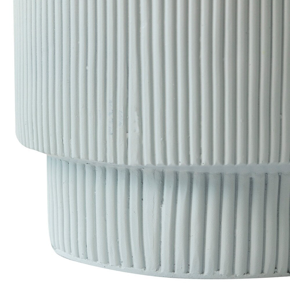 Eden Series Side Table in Fiberstone Round Accent Table for Home, Living Room, Indoor, and Outdoor