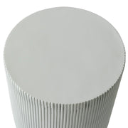 Eden Series Side Table in Fiberstone Round Accent Table for Home, Living Room, Indoor, and Outdoor