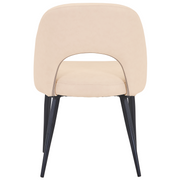 Fest Leather Dining Chairs Curved Open-Back Design with Black Steel Legs