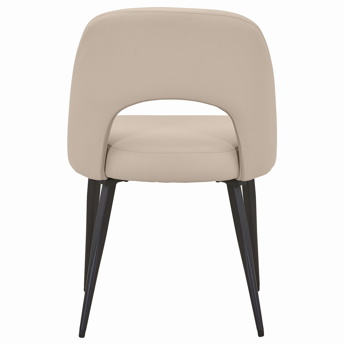 Fest Leather Dining Chairs Curved Open-Back Design with Black Steel Legs