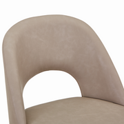 Fest Leather Dining Chairs Curved Open-Back Design with Black Steel Legs