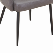 Fest Leather Dining Chairs Curved Open-Back Design with Black Steel Legs