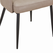 Fest Leather Dining Chairs Curved Open-Back Design with Black Steel Legs