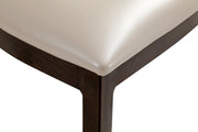 Flaco Leather Dining Chair with Aluminum Frame in Walnut Finish