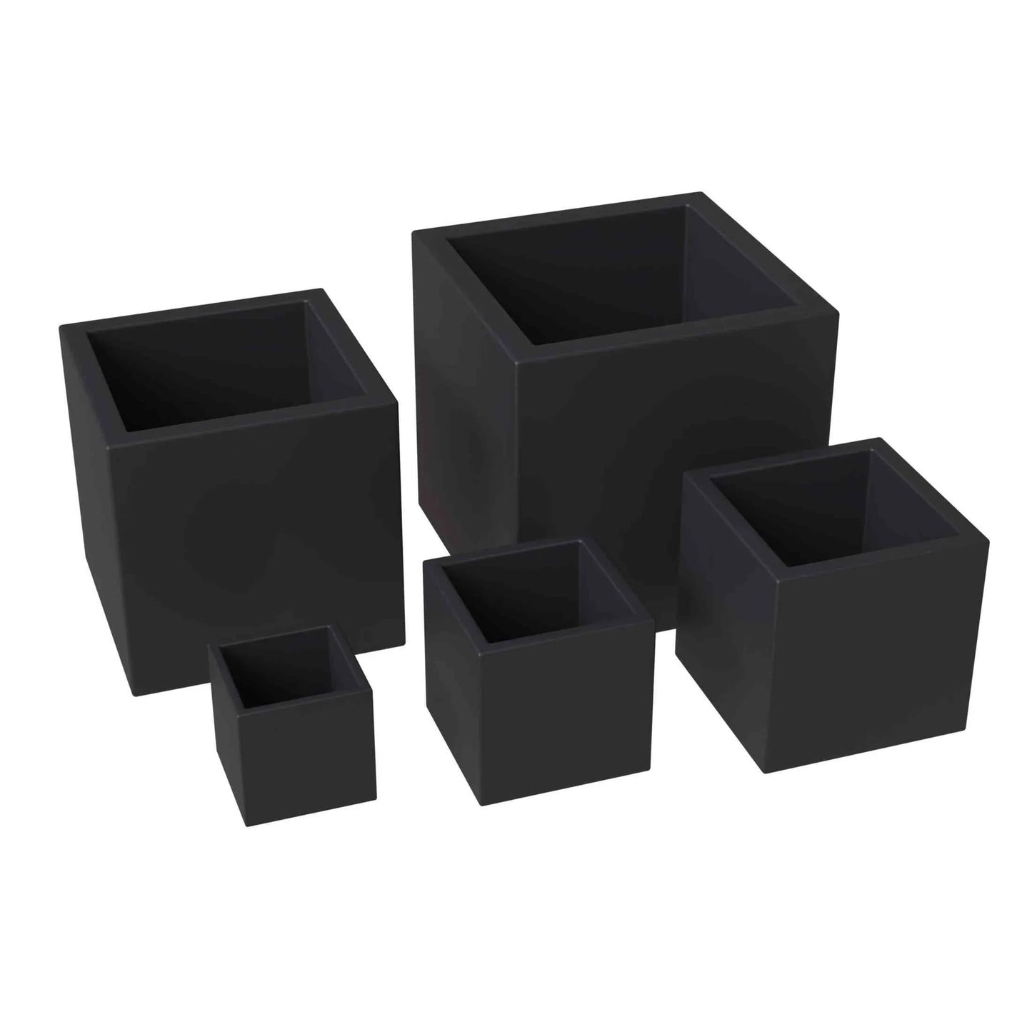 Fern 5-Piece Modern Fiberstone and MGO Clay Square Planter Set for Indoor and Outdoor - Elax Furniture