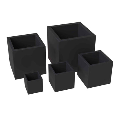Fern 5-Piece Modern Fiberstone and MGO Clay Square Planter Set for Indoor and Outdoor - Elax Furniture