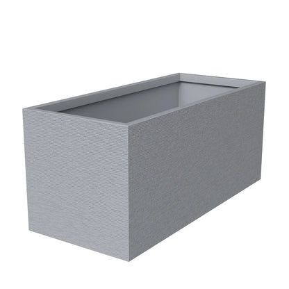 Flora Modern 3-Piece Rectangular Planter Pot Set in Fiberstone and Clay Weather Resistant Design in Grey - Elax Furniture