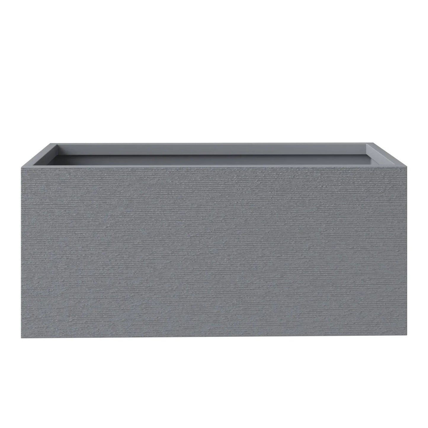 Flora Modern 3-Piece Rectangular Planter Pot Set in Fiberstone and Clay Weather Resistant Design in Grey - Elax Furniture