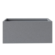 Flora Modern 3-Piece Rectangular Planter Pot Set in Fiberstone and Clay Weather Resistant Design in Grey - Elax Furniture