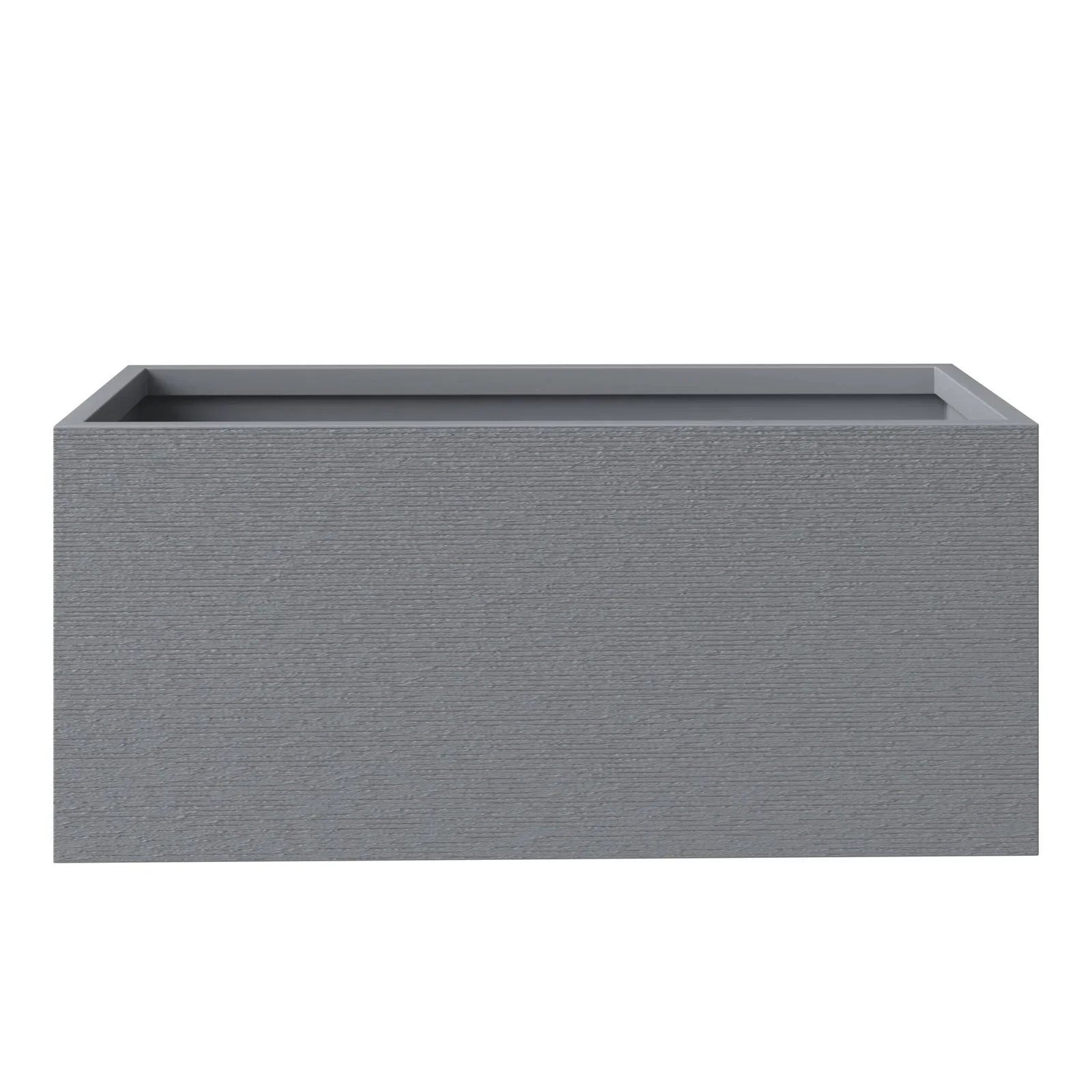 Flora Modern 3-Piece Rectangular Planter Pot Set in Fiberstone and Clay Weather Resistant Design in Grey - Elax Furniture