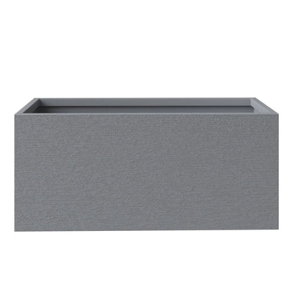 Flora Modern 3-Piece Rectangular Planter Pot Set in Fiberstone and Clay Weather Resistant Design in Grey - Elax Furniture