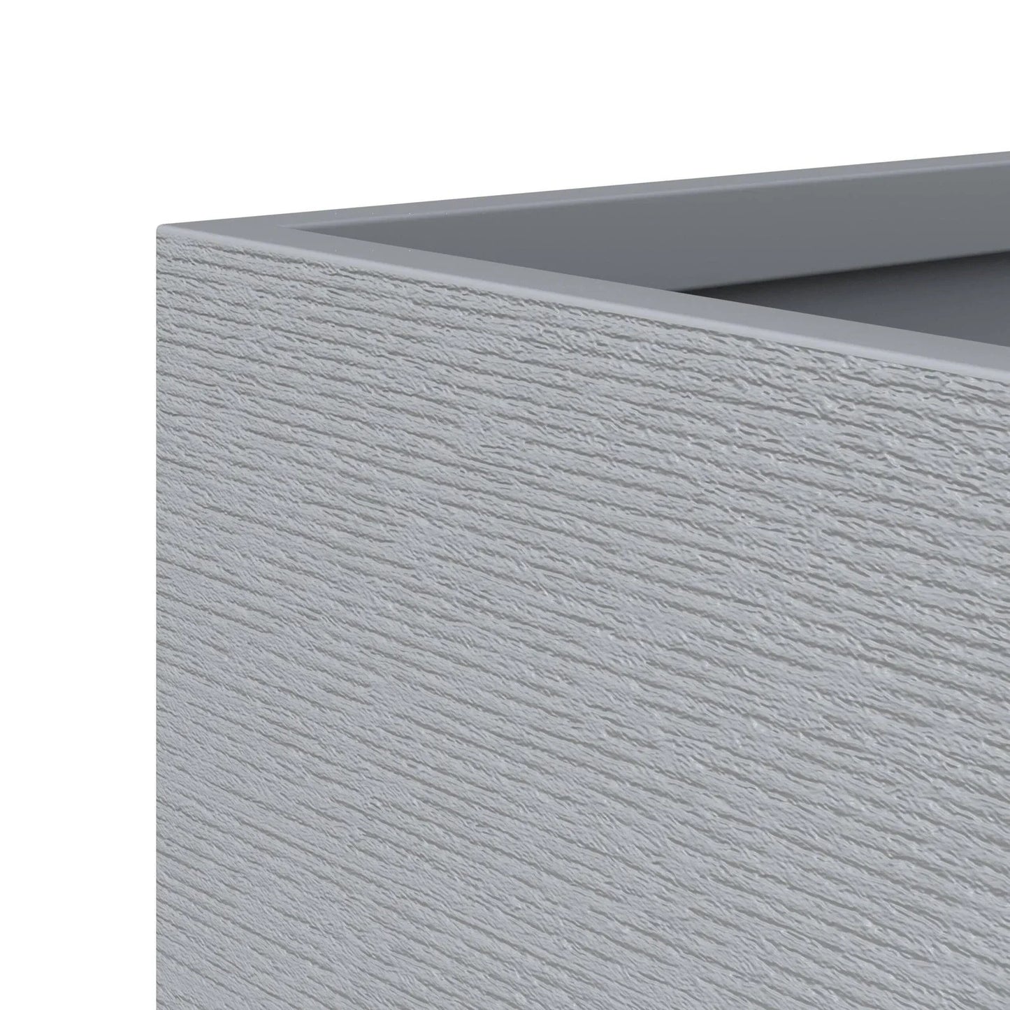 Flora Modern 3-Piece Rectangular Planter Pot Set in Fiberstone and Clay Weather Resistant Design in Grey - Elax Furniture