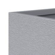 Flora Modern 3-Piece Rectangular Planter Pot Set in Fiberstone and Clay Weather Resistant Design in Grey - Elax Furniture