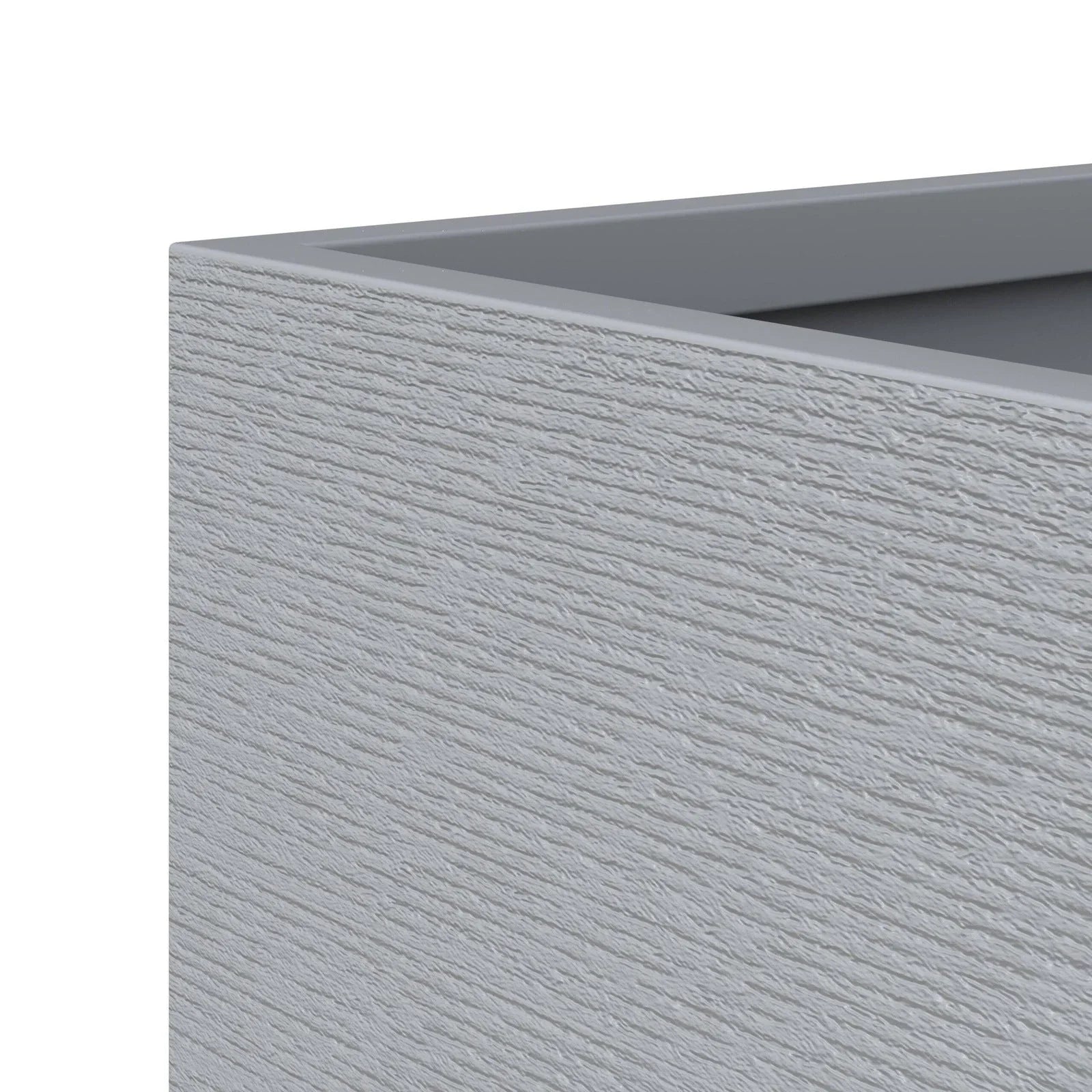 Flora Modern 3-Piece Rectangular Planter Pot Set in Fiberstone and Clay Weather Resistant Design in Grey - Elax Furniture