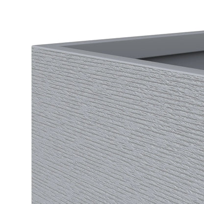 Flora Modern 3-Piece Rectangular Planter Pot Set in Fiberstone and Clay Weather Resistant Design in Grey - Elax Furniture