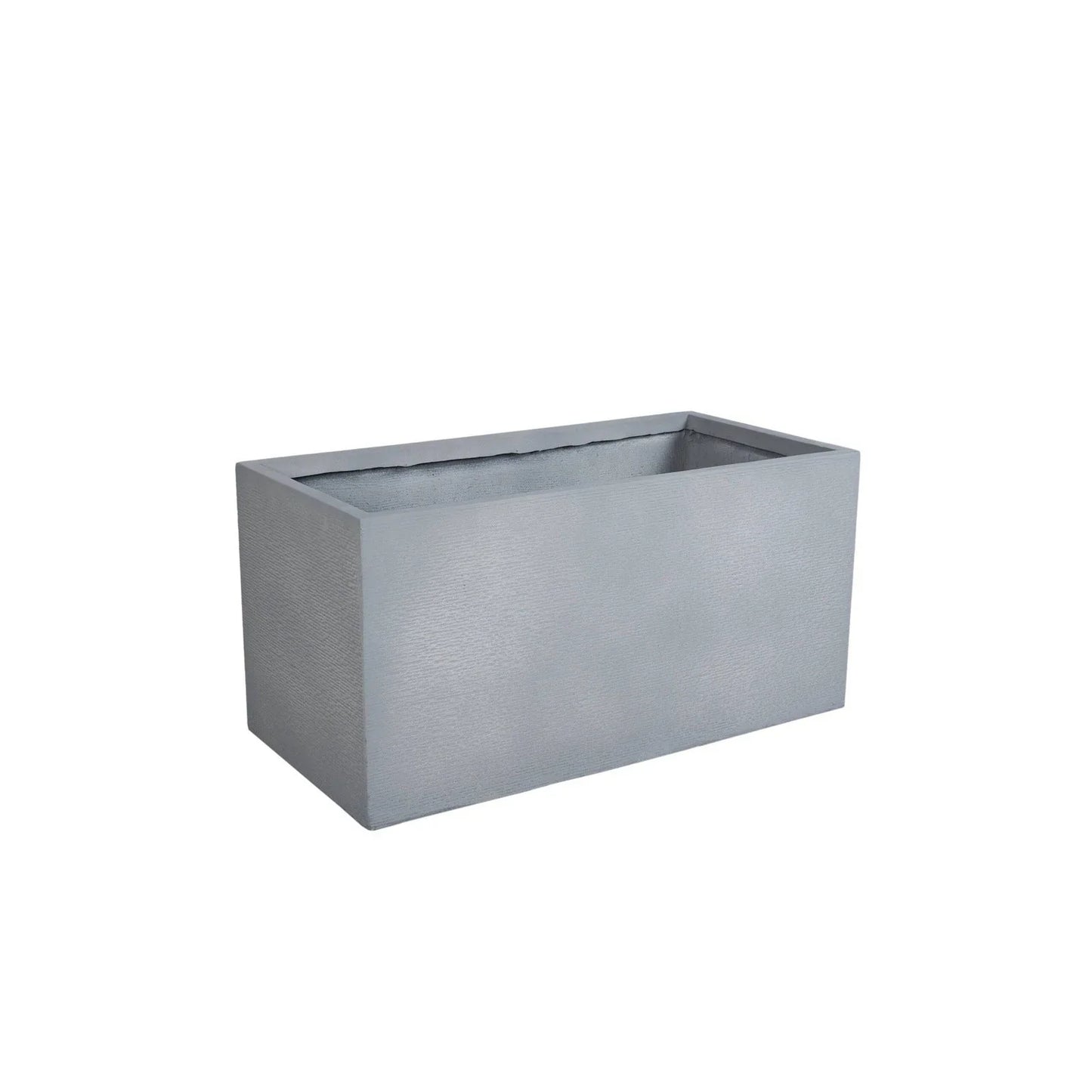 Flora Modern Rectangular Planter Pot in Fiberstone and Clay Weather Resistant Design in Grey - Elax Furniture