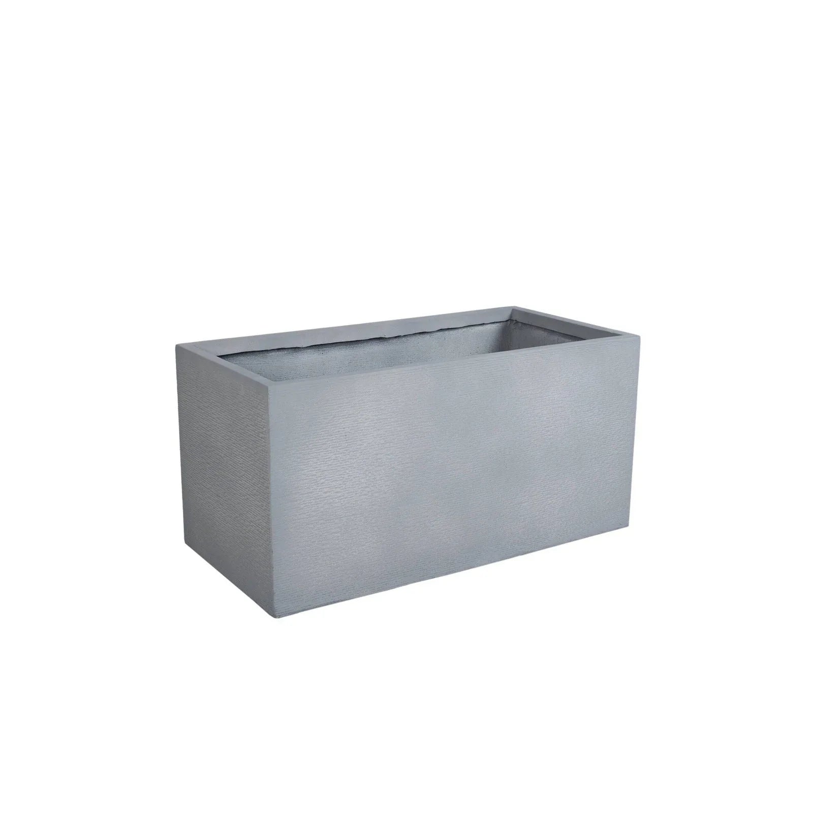 Flora Modern Rectangular Planter Pot in Fiberstone and Clay Weather Resistant Design in Grey - Elax Furniture