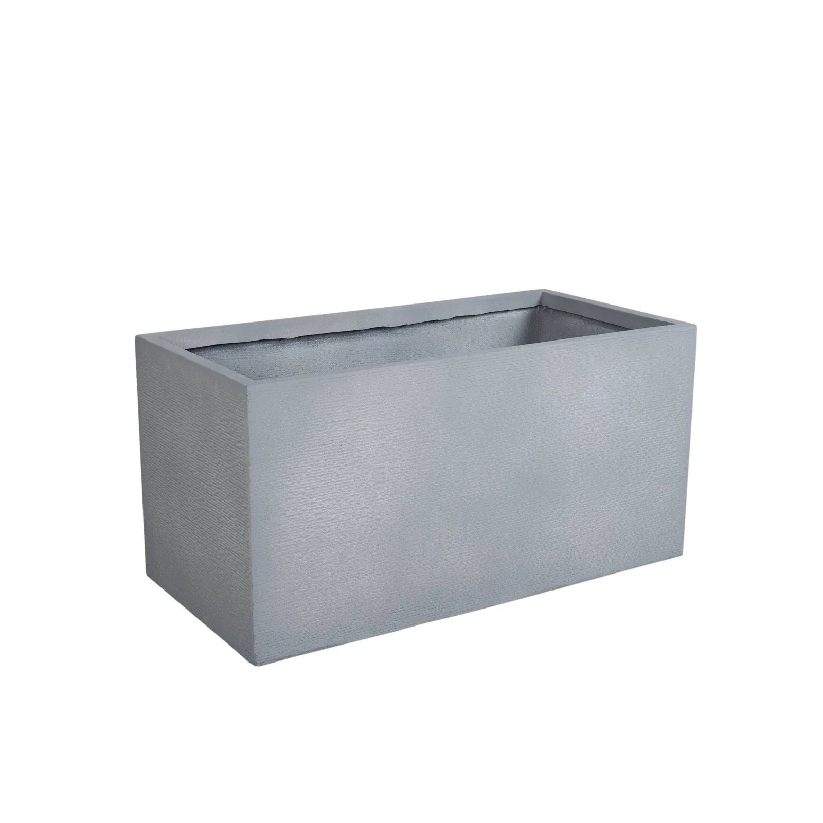 Flora Modern Rectangular Planter Pot in Fiberstone and Clay Weather Resistant Design in Grey - Elax Furniture