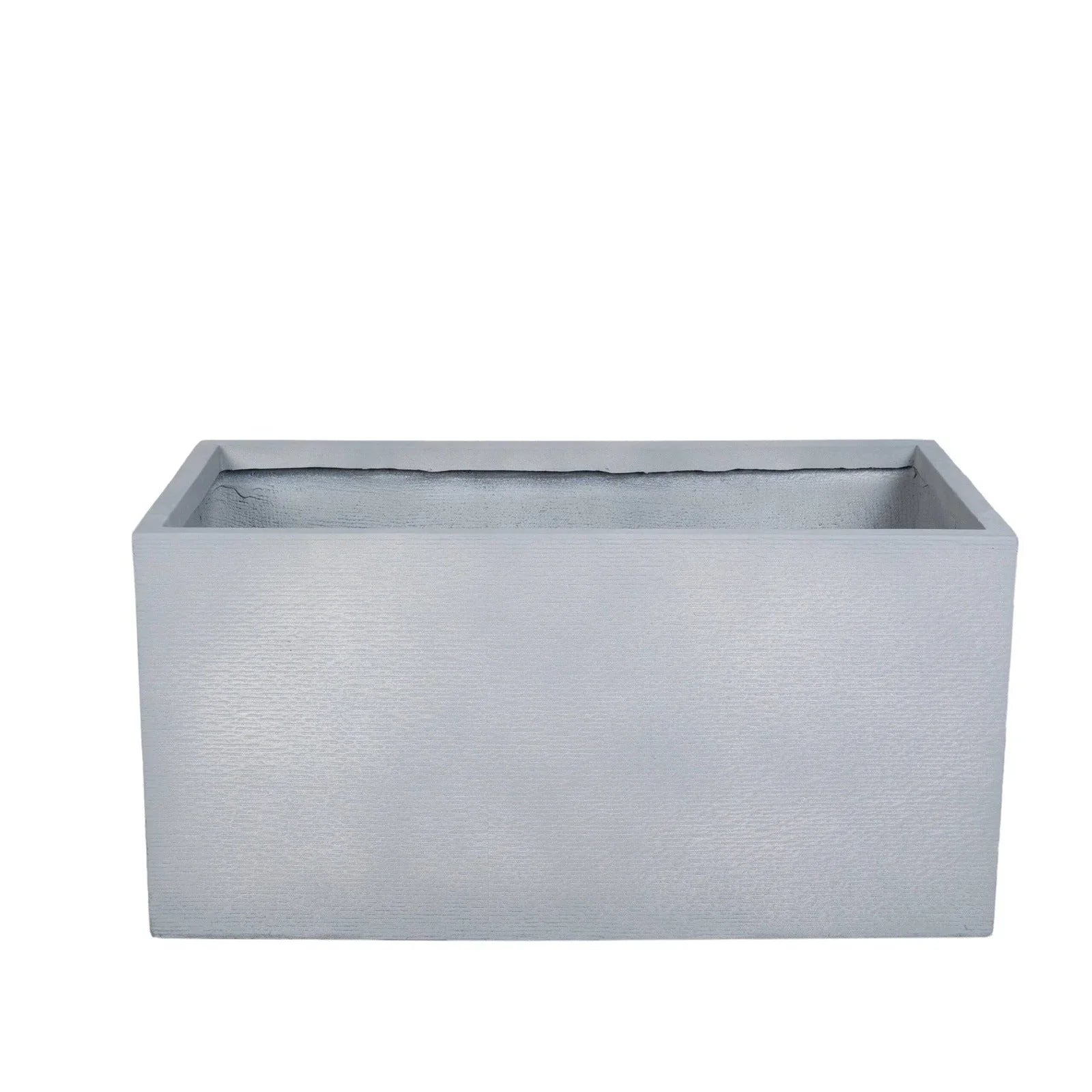 Flora Modern Rectangular Planter Pot in Fiberstone and Clay Weather Resistant Design in Grey - Elax Furniture
