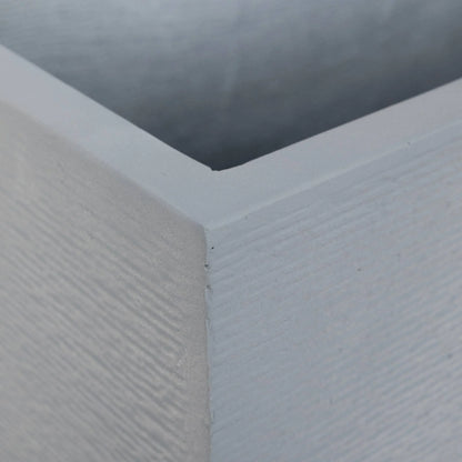 Flora Modern Rectangular Planter Pot in Fiberstone and Clay Weather Resistant Design in Grey - Elax Furniture