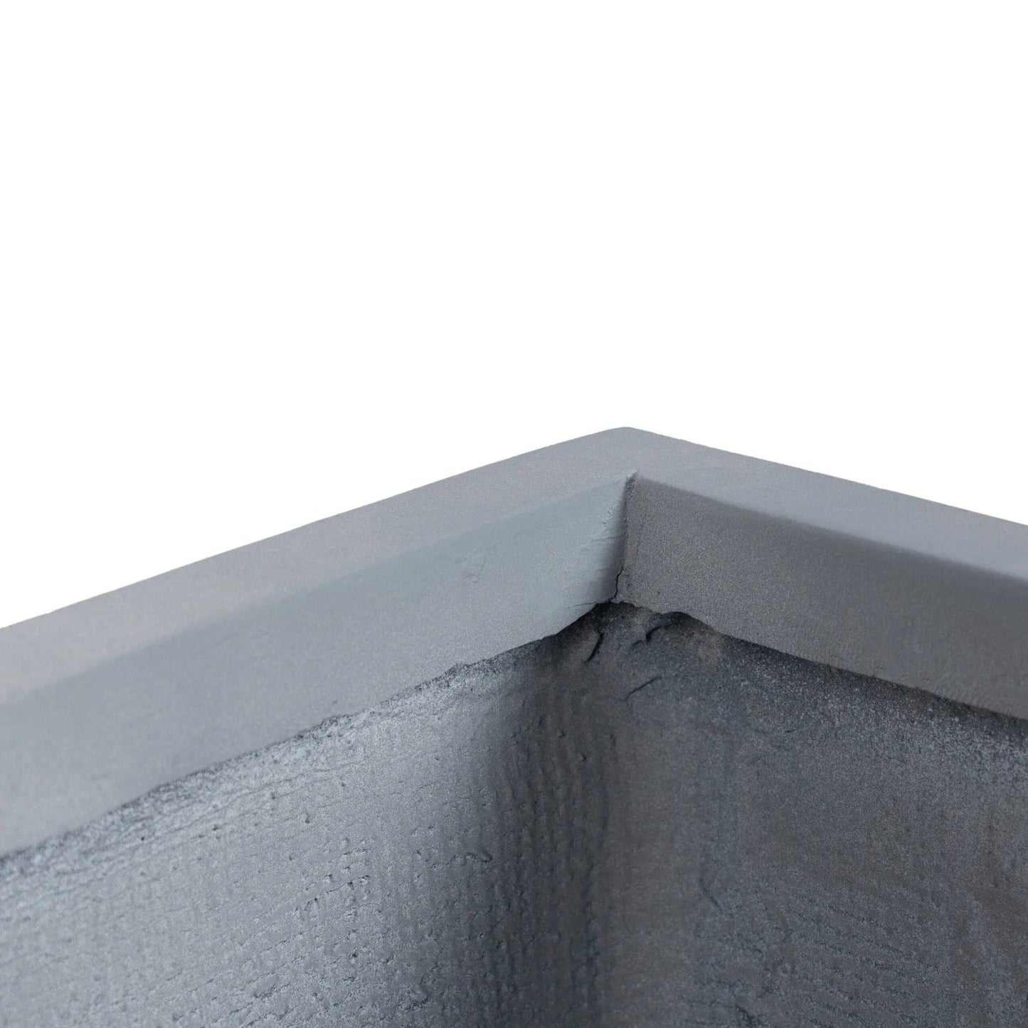 Flora Modern Rectangular Planter Pot in Fiberstone and Clay Weather Resistant Design in Grey - Elax Furniture