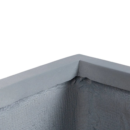 Flora Modern Rectangular Planter Pot in Fiberstone and Clay Weather Resistant Design in Grey - Elax Furniture