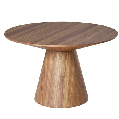 Fynix 47” Round Dining Table with Ash Wood Veneer Top and Pedestal Base - Elax Furniture