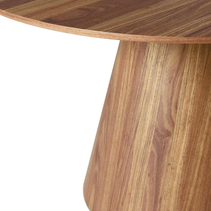 Fynix 47” Round Dining Table with Ash Wood Veneer Top and Pedestal Base - Elax Furniture