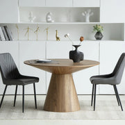 Fynix 47” Round Dining Table with Ash Wood Veneer Top and Pedestal Base - Elax Furniture