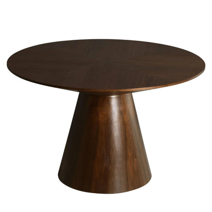 Fynix 47” Round Dining Table with Ash Wood Veneer Top and Pedestal Base - Elax Furniture