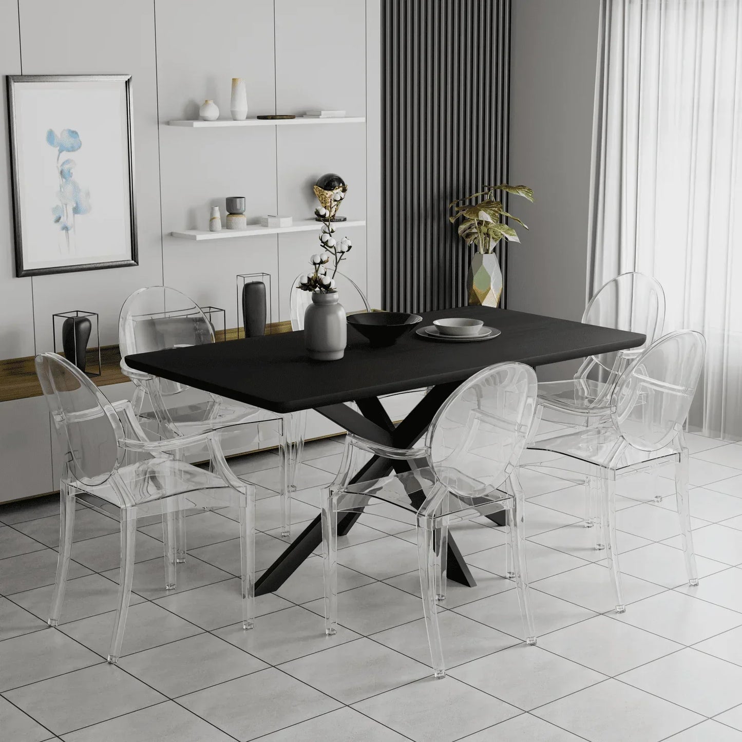 Carroll Modern Acrylic Dining Armchair - Elax Furniture