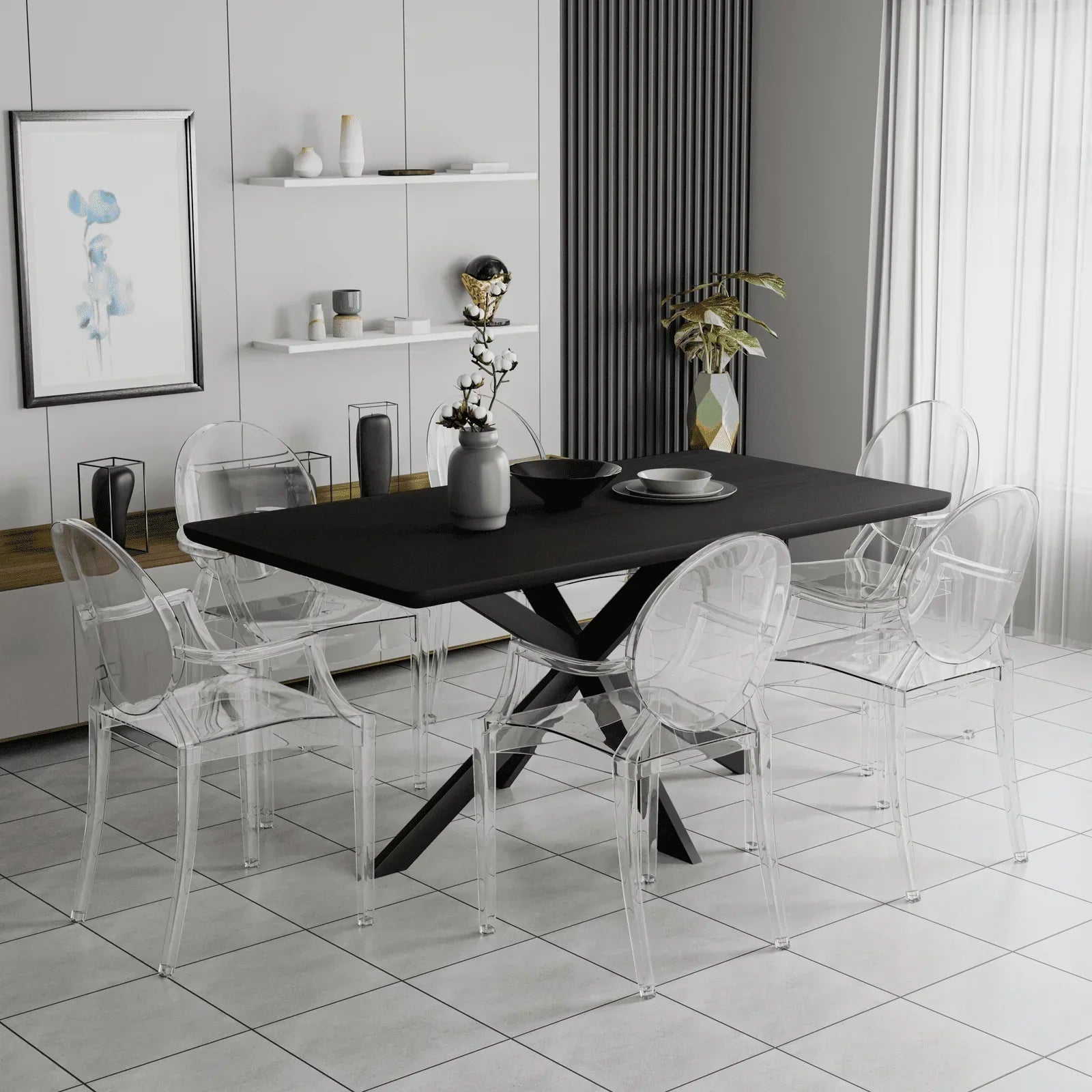 Carroll Modern Acrylic Dining Armchair - Elax Furniture