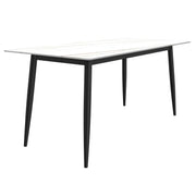Zayle 7-Piece Dining Set with Rectangular Sintered Stone Dining Table and 6 Velvet Dining Chairs with Iron Base - Elax Furniture