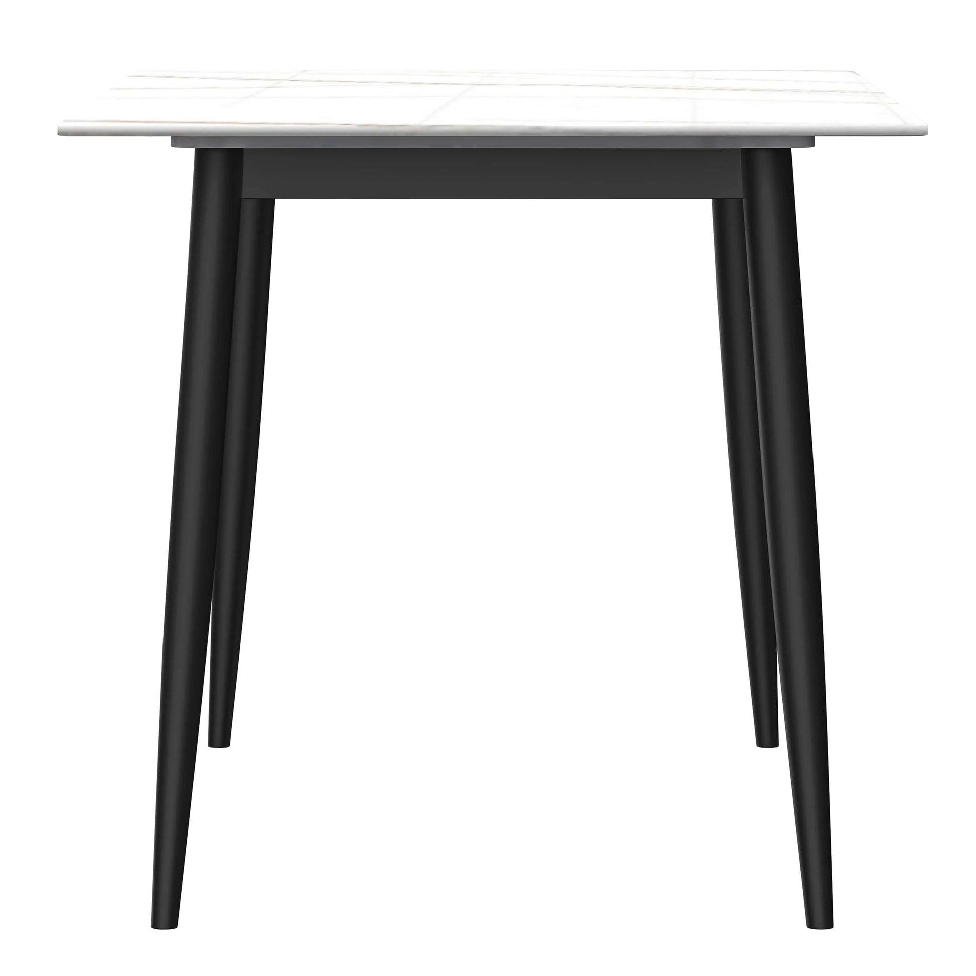 Zayle 7-Piece Dining Set with Rectangular Sintered Stone Dining Table and 6 Velvet Dining Chairs with Iron Base - Elax Furniture