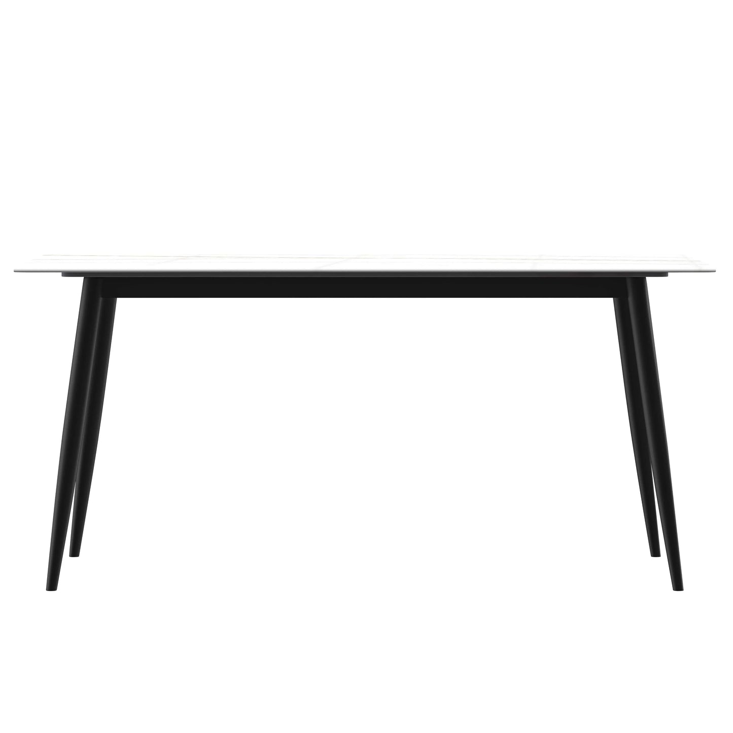 Zayle 7-Piece Dining Set with Rectangular Sintered Stone Dining Table and 6 Velvet Dining Chairs with Iron Base - Elax Furniture