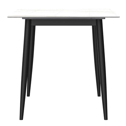 Zayle 7-Piece Dining Set with Rectangular Sintered Stone Dining Table and 6 Velvet Dining Chairs with Iron Base - Elax Furniture