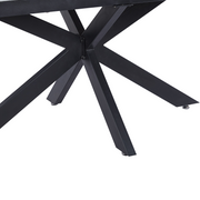 Luvic Extendable Dining Table 62"-95" Wide Sintered Stone Tabletop with Steel Legs