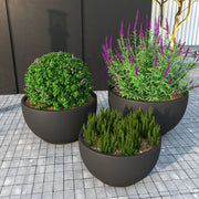 Grove Modern 3-Piece Round Planter Set in Fiberstone Weather Resistant Design - Elax Furniture