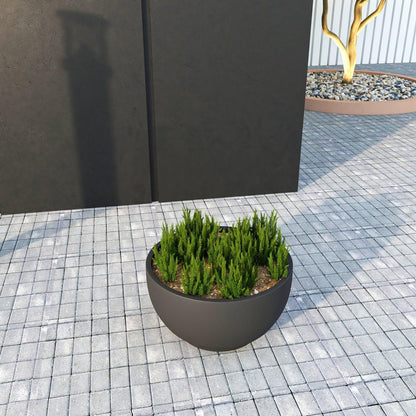 Grove Modern Fiberstone Round Planter Weather Resistant Design Plant Pot - Elax Furniture
