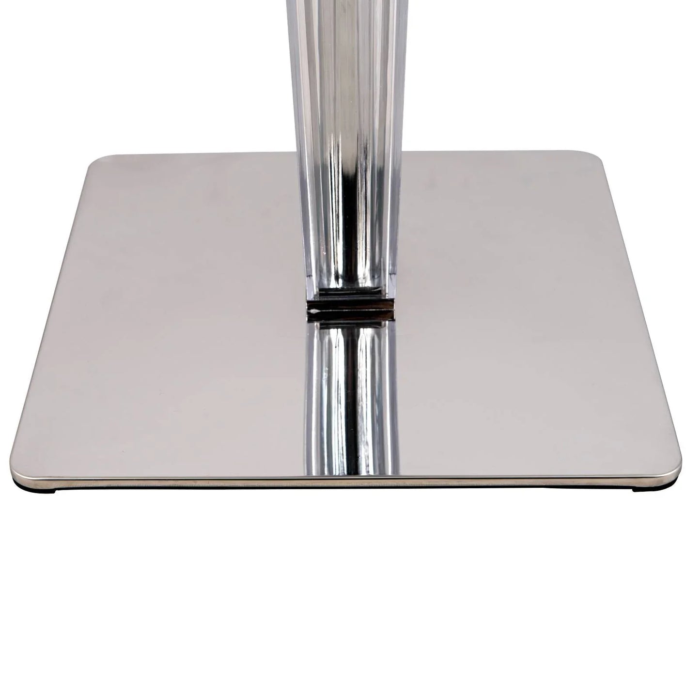 Glen Square Dining Table with a Square MDF Tabletop in Acrylic and Chrome Metal Base - Elax Furniture