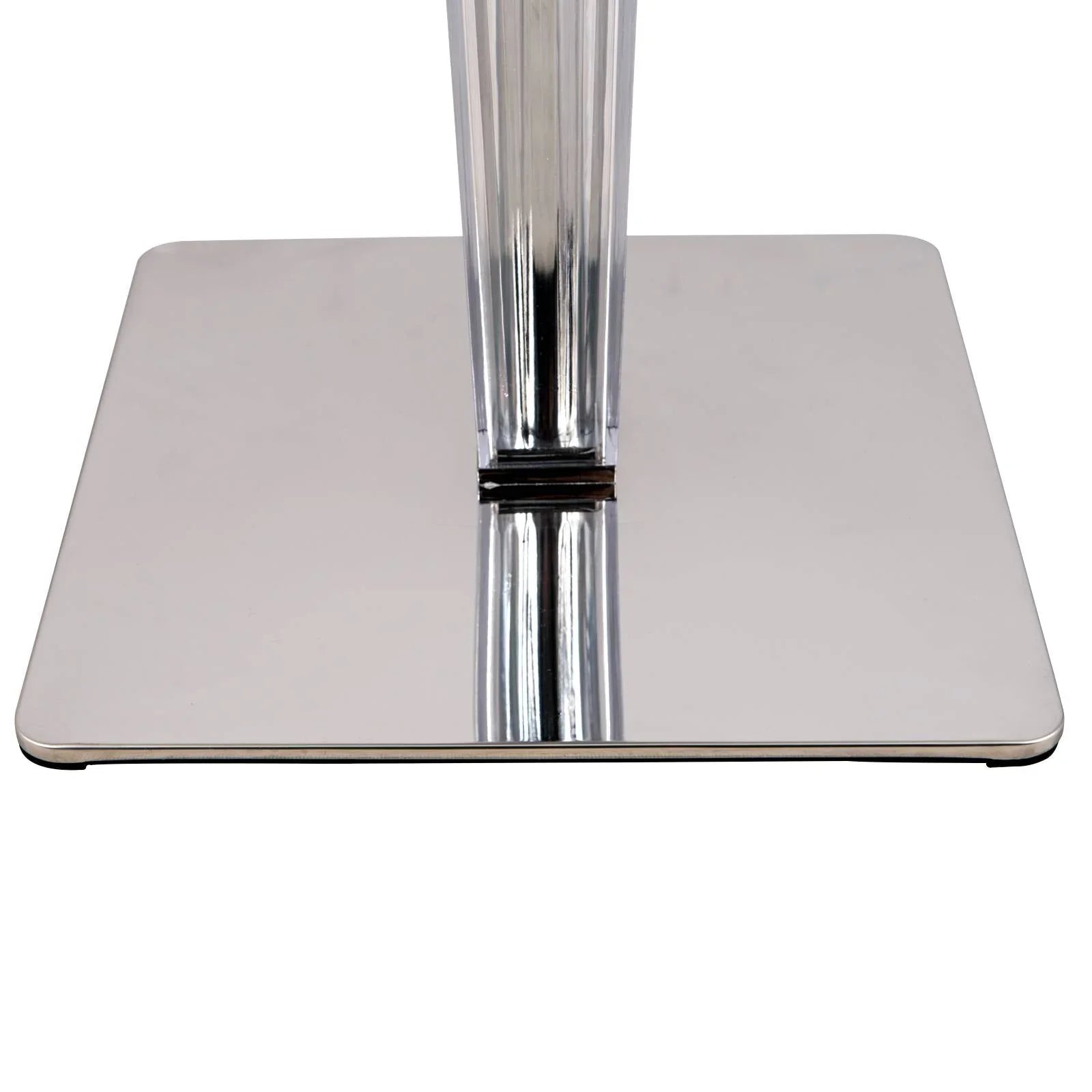 Glen Square Dining Table with a Square MDF Tabletop in Acrylic and Chrome Metal Base - Elax Furniture