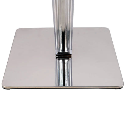 Glen Square Dining Table with a Square MDF Tabletop in Acrylic and Chrome Metal Base - Elax Furniture