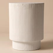 Eden Series Side Table in Fiberstone Round Accent Table for Home, Living Room, Indoor, and Outdoor