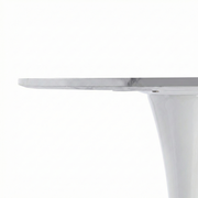 Bristol Round Dining Table with MDF/Sintered Stone/Glass Wood Tabletop in White Steel