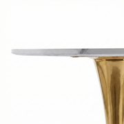 Bristol Round Dining Table with MDF/Sintered Stone/Glass Tabletop in Gold Steel