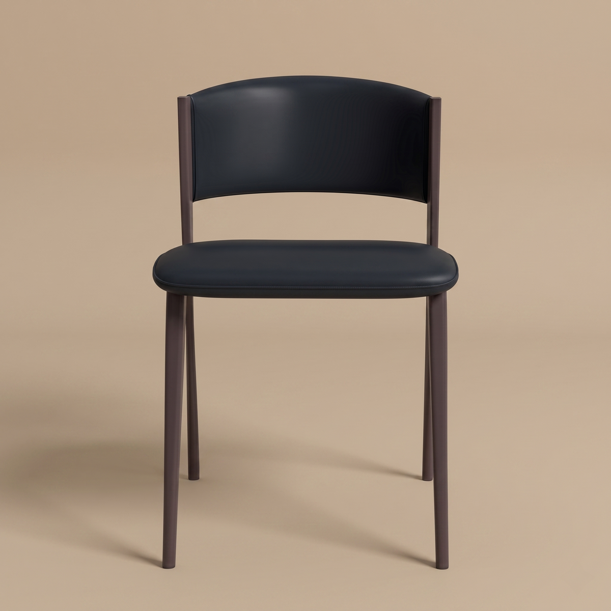 Aspen Dining Chairs Upholstered in Leather Kitchen Room Chairs with Black Metal Legs